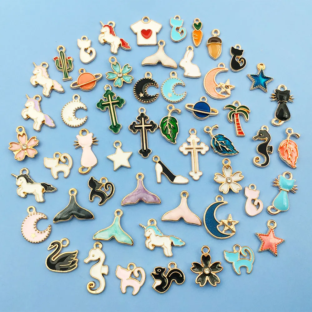 50pcs Mixed Cute Enamel ChamsFashion Earrings Pendant Flower Handmade Moon Bracelet Necklace Findings For Diy Metal Accessories
50pcs Mixed Cute Enamel ChamsFashion Earrings Pendant Flower Handmade Moon Bracelet Necklace Findings For Diy Metal Accessories