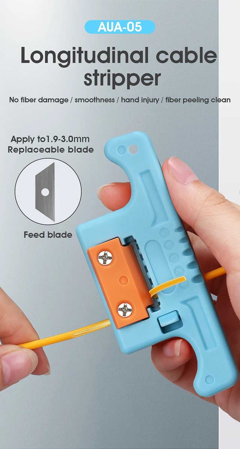FTTH Optical Fiber Stripper 1.9-3.0mm MAST-5 Access Tool MSAT-5 Loose Buffer Tube Stripper AUA-05 Longitudinal Cable Stripper
FTTH Optical Fiber Stripper 1.9-3.0mm MAST-5 Access Tool MSAT-5 Loose Buffer Tube Stripper AUA-05 Longitudinal Cable Stripper