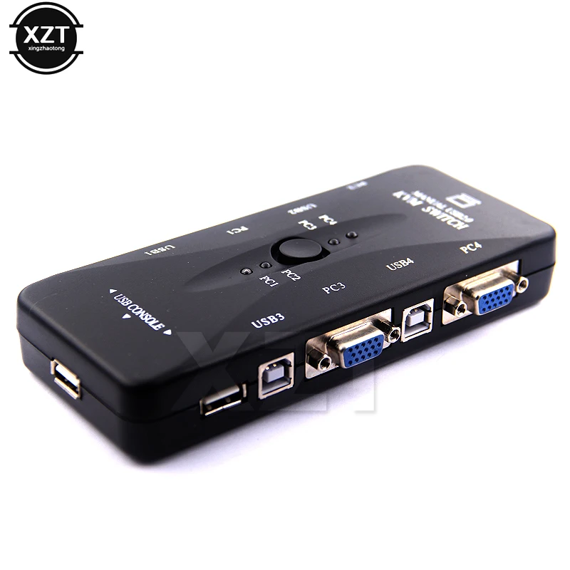 4 порта USB2.0 KVM переключатель VGA печать автоматический монитор разветвитель