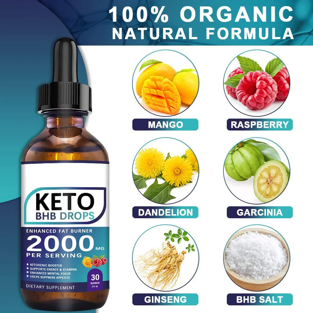 60ML Keto Drops Fat Burner Formula To Boost Metabolism Keto Diet Drops Weight Loss Ketogenic Supplement For Men And Women 
60ML Keto Drops Fat Burner Formula To Boost Metabolism Keto Diet Drops Weight Loss Ketogenic Supplement For Men And Women