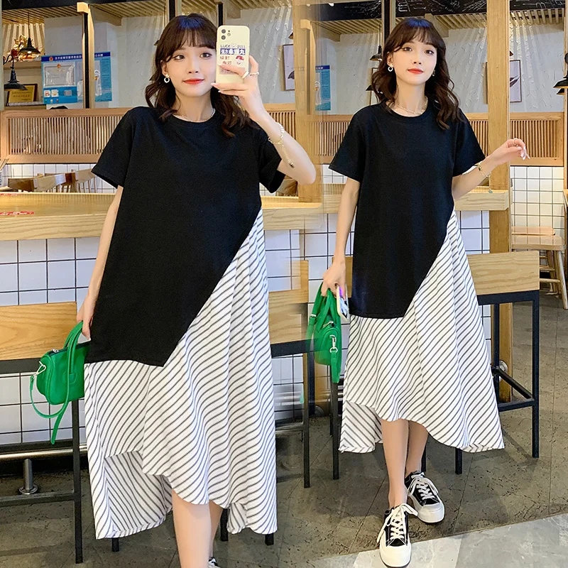 966# Irregular Striped Patchwork Maternity Long Dress Summer Korean Fashion Clothes for Pregnant Women Pregnancy Chic Ins Dress
966# Irregular Striped Patchwork Maternity Long Dress Summer Korean Fashion Clothes for Pregnant Women Pregnancy Chic Ins Dress