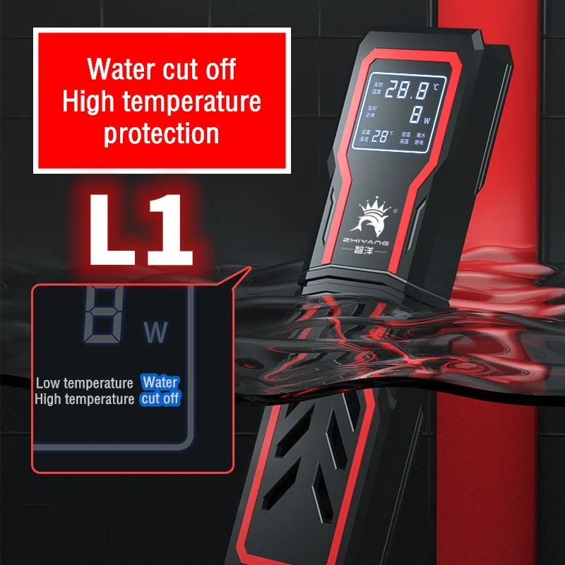 

300-1200W Aquarium Submersible Heater Fish Tank LCD Display Digital Adjustable Water Heating Rod Constant Temperature Control
