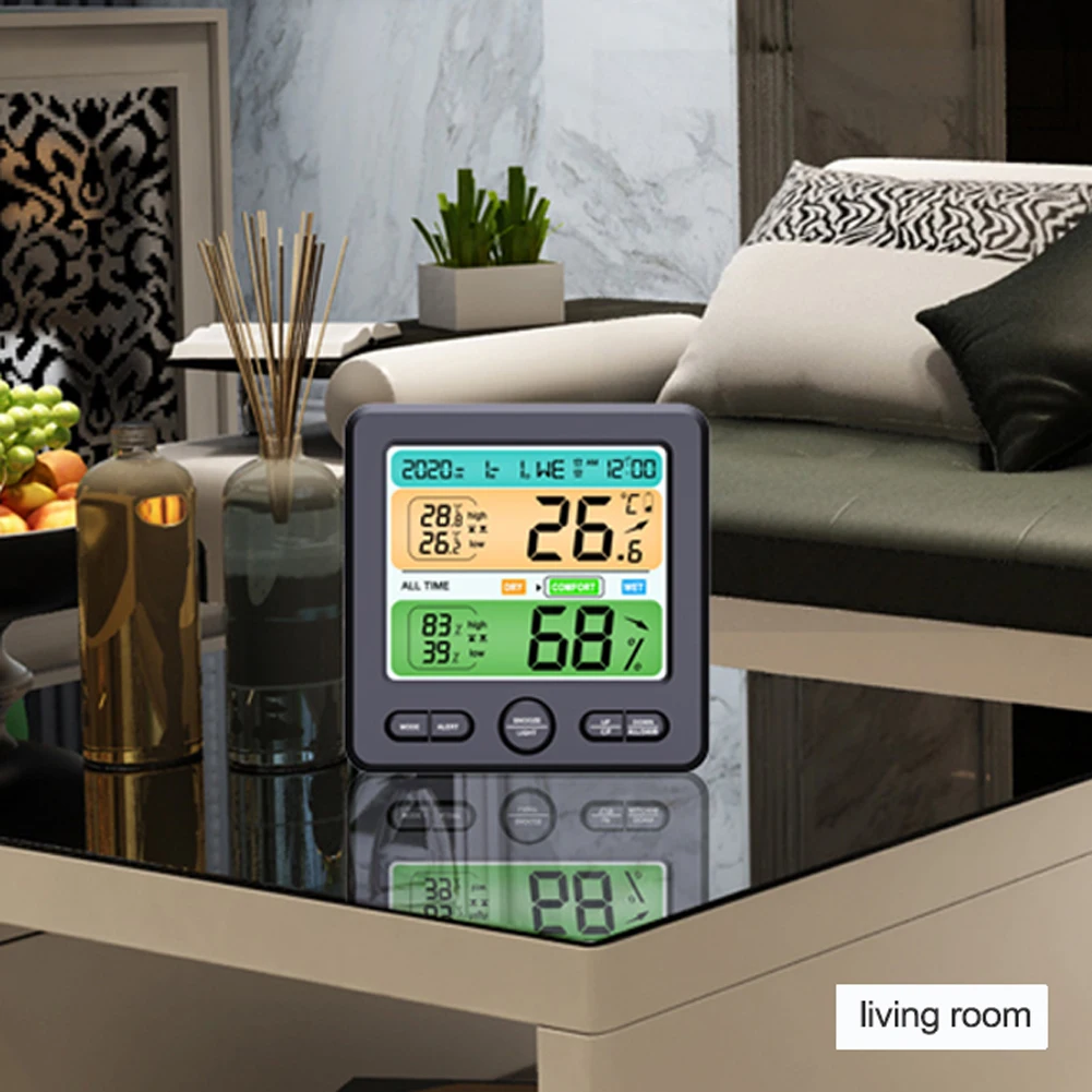 Intelligent Home High-precision Temperature and Humidity Meter LCD Display Wall-mounted Desktop Household Electronic Alarm Clock
Intelligent Home High-precision Temperature and Humidity Meter LCD Display Wall-mounted Desktop Household Electronic Alarm Clock