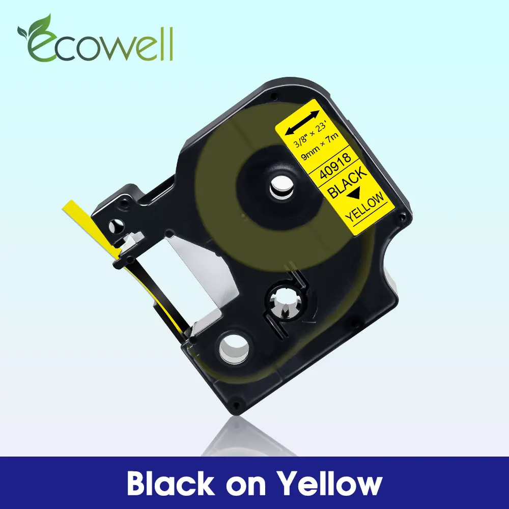 Ecowell 40918 printer ribbon for Dymo d1 40918 9mm label tape Black on Yellow for Dymo LabelWriter 450 Duo LabelManager LM160
Ecowell 40918 printer ribbon for Dymo d1 40918 9mm label tape Black on Yellow for Dymo LabelWriter 450 Duo LabelManager LM160