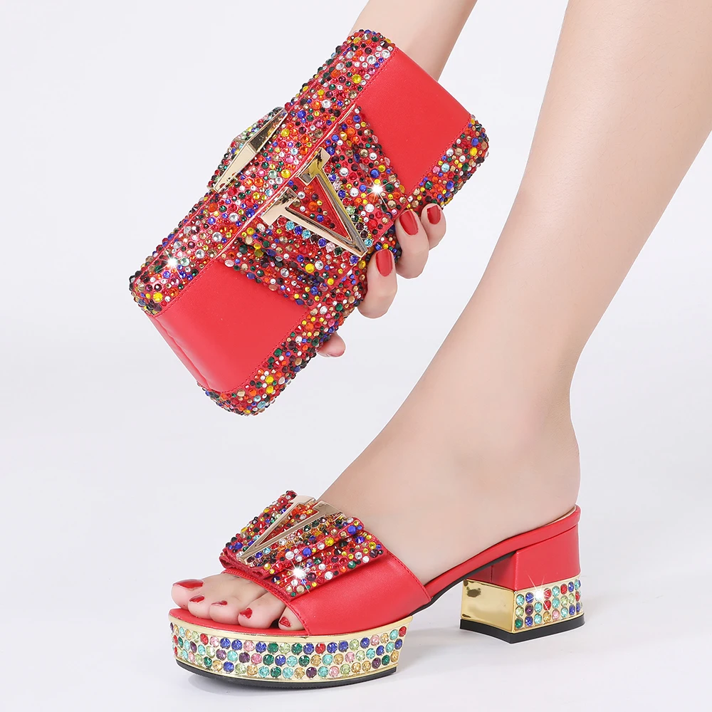 2021 summer new style Italian design Africa Nigeria red high heels party crystal rhinestone ladies shoes and handbags
2021 summer new style Italian design Africa Nigeria red high heels party crystal rhinestone ladies shoes and handbags