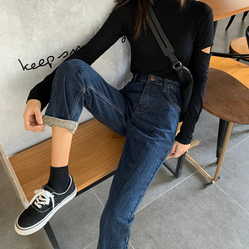 DD0243 Jeans Women's Straight Loose New High Waist Plus Fleece Pants High Jeans 
DD0243 Jeans Women's Straight Loose New High Waist Plus Fleece Pants High Jeans