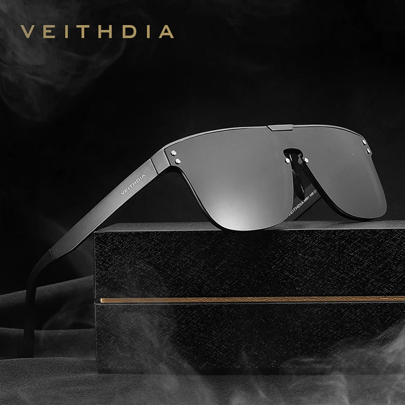 Фото Мужские винтажные солнцезащитные очки VEITHDIA алюминиевые ретро с