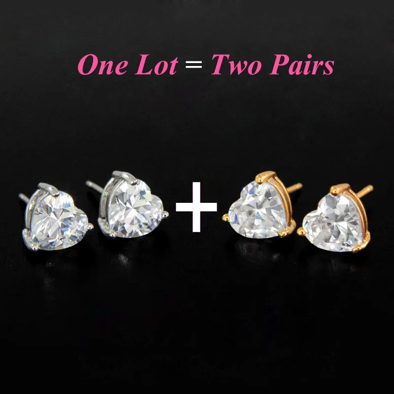 2Pair/Lot Heart Earings Natural Crystal Gold Stud Earrings Women Oorbellen Boucle D'oreille Femme Oorringen Aretes Mujer E0103
2Pair/Lot Heart Earings Natural Crystal Gold Stud Earrings Women Oorbellen Boucle D'oreille Femme Oorringen Aretes Mujer E0103