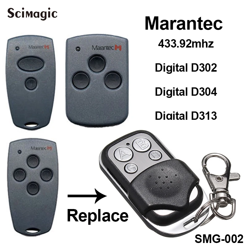 2pcs Marantec Digital D302 D304 D313 Garage Door Opener Key Duplicator Marantec Controller Remote Control Transmitter 433.92 MHz
2pcs Marantec Digital D302 D304 D313 Garage Door Opener Key Duplicator Marantec Controller Remote Control Transmitter 433.92 MHz