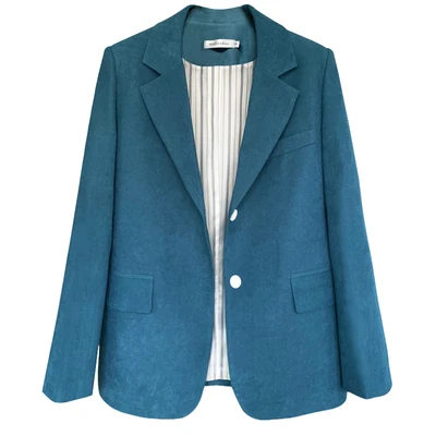 

Fashionable blazers female fall New high quality British style peacock blue Loose casual Business blazers women coat Work clothe