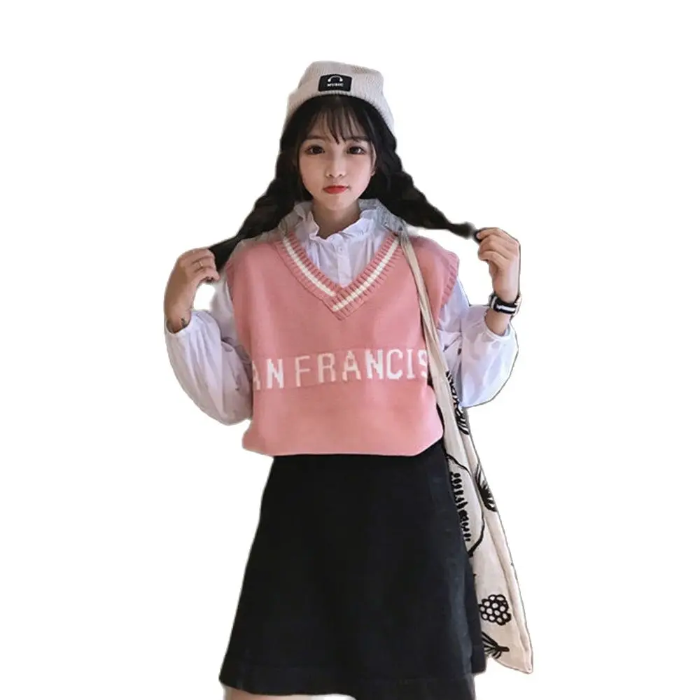 Y2K Letter Embroidery V Neck Knit Sweater Vest Women Pink Sleeveless Knitted Sweaters Preppy Casual Style Autumn Tops
Y2K Letter Embroidery V Neck Knit Sweater Vest Women Pink Sleeveless Knitted Sweaters Preppy Casual Style Autumn Tops