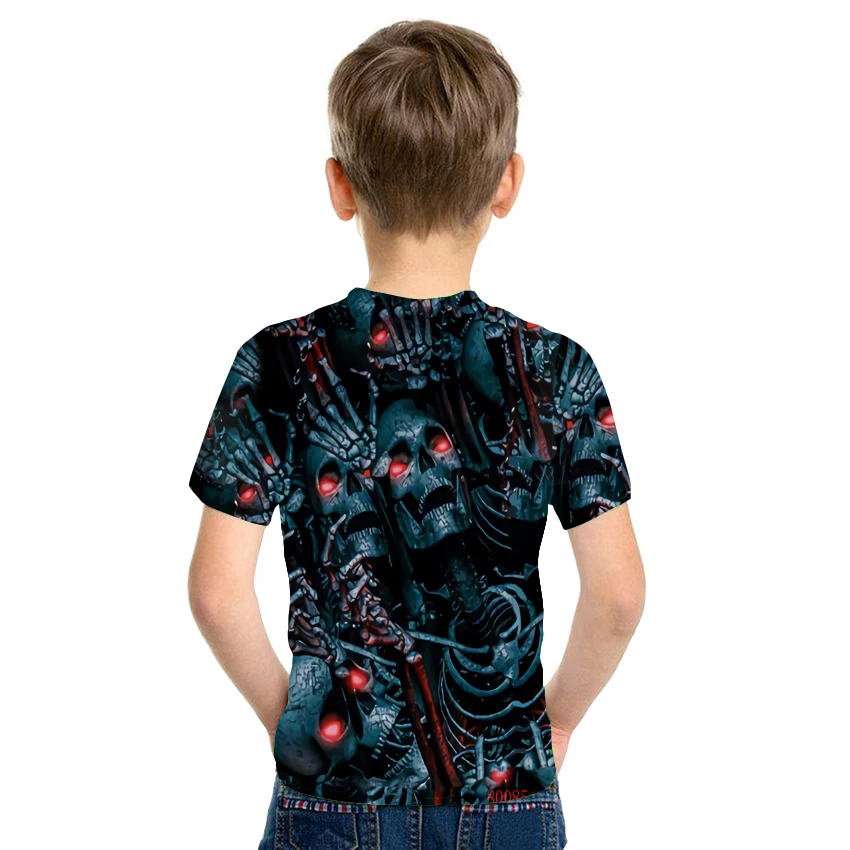 2021 children's boys and girls short sleeve 3D skull print dynamic cute top 
2021 children's boys and girls short sleeve 3D skull print dynamic cute top