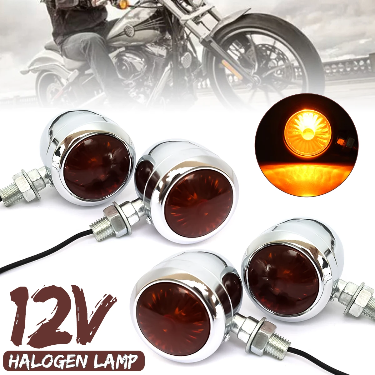 4PCS Metal Motorcycle Turn Signal Indicator Light Lamp Bulb For Harley /Cafe /Racer
4PCS Metal Motorcycle Turn Signal Indicator Light Lamp Bulb For Harley /Cafe /Racer