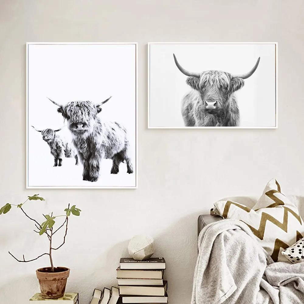 Minimalist Poster Canvas Black White Animals Highland Cow Modern Painting Art Print Wall Picture For Living Bedroom Home Decor
Minimalist Poster Canvas Black White Animals Highland Cow Modern Painting Art Print Wall Picture For Living Bedroom Home Decor