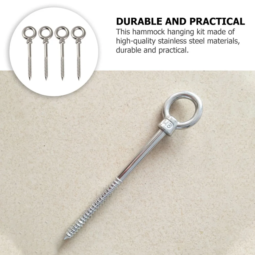 4pcs Stainless steel Eye Hooks Screw Eyes for Fixing Swing Hammock Boxing Bag 
4pcs Stainless steel Eye Hooks Screw Eyes for Fixing Swing Hammock Boxing Bag