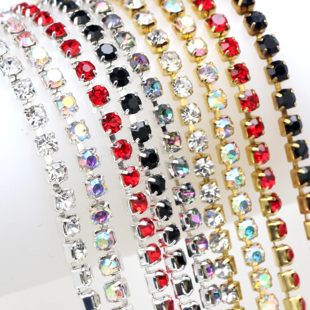 NEW 2.0-2.5MM 1 Yard/LOT Rhinestone Nail Chain 100% Glass Closed Cup Jewelry Handmade DIY Nail Art Use
NEW 2.0-2.5MM 1 Yard/LOT Rhinestone Nail Chain 100% Glass Closed Cup Jewelry Handmade DIY Nail Art Use