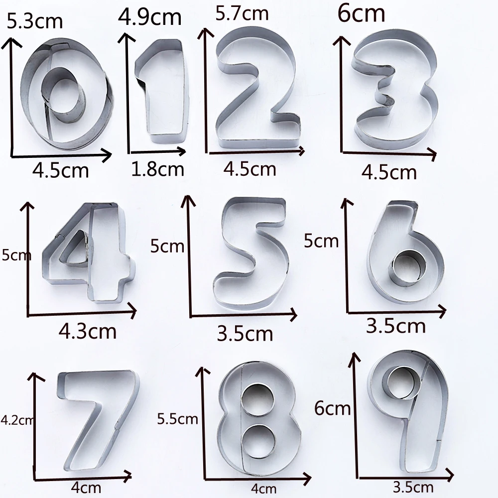 10 pcs three-dimensional stainless steel digital cookie mold DIY baking tools biscuit cake mold cake decoration tools
10 pcs three-dimensional stainless steel digital cookie mold DIY baking tools biscuit cake mold cake decoration tools
