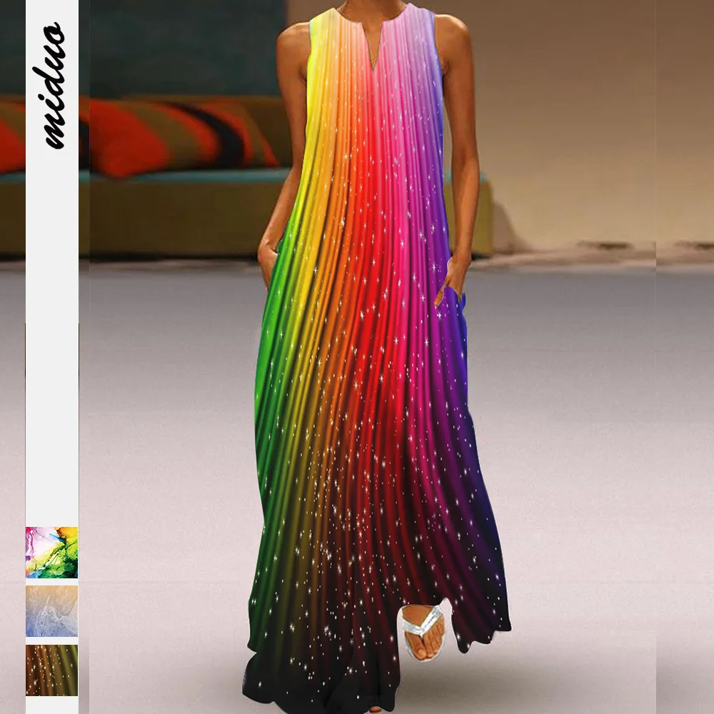 Cross Border New WatercPlor Painting Women's Summer Fashion Sleeveless Small V-neck Pocket dress Loose Casual long skirt
Cross Border New WatercPlor Painting Women's Summer Fashion Sleeveless Small V-neck Pocket dress Loose Casual long skirt