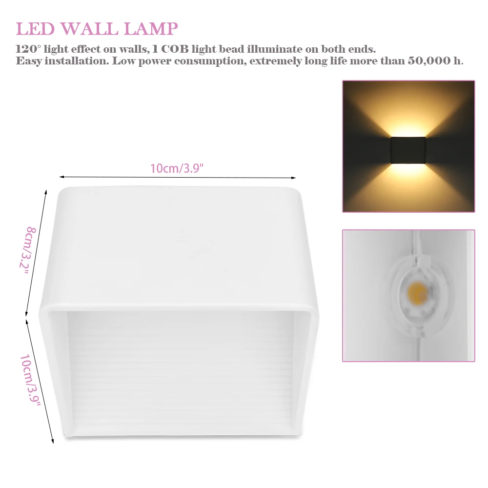 Modern Square Aluminum COB LED Wall Lamp 3W Wall Light Sconce Home Decor Lighting Fixture Corridor Light for Living Room Bedroom
Modern Square Aluminum COB LED Wall Lamp 3W Wall Light Sconce Home Decor Lighting Fixture Corridor Light for Living Room Bedroom