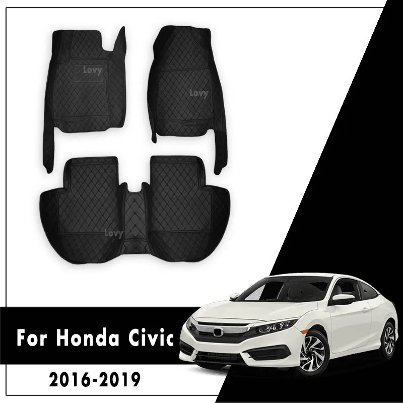 

Car Floor Mats For Honda CIVIC 10th Sedan 2021 2020 2019 2018 2017 2016 Auto Interior Accessories Rugs Dash Waterproof Carpets