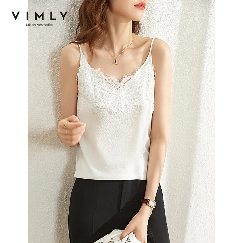 Vimly camisole for women 2021 summer camis inner wear cool & sexy lace patchwork v-neck white Knitted tops women clothing F8117
Vimly camisole for women 2021 summer camis inner wear cool & sexy lace patchwork v-neck white Knitted tops women clothing F8117