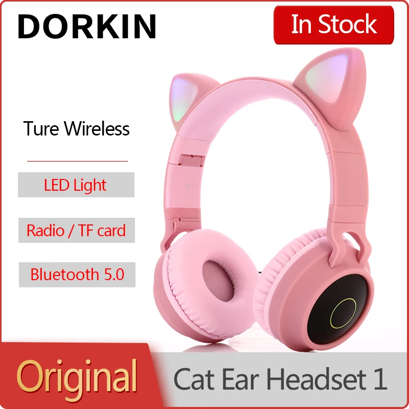 Гарнитура Dorkin с кошачьими ушками, беспроводные наушники с поддержкой Bluetooth, с подсветильник кой, Hi-Fi, с басами, для девочек, с поддержкой TF-кар...
Гарнитура Dorkin с кошачьими ушками, беспроводные наушники с поддержкой Bluetooth, с подсветильник кой, Hi-Fi, с басами, для девочек, с поддержкой TF-кар...