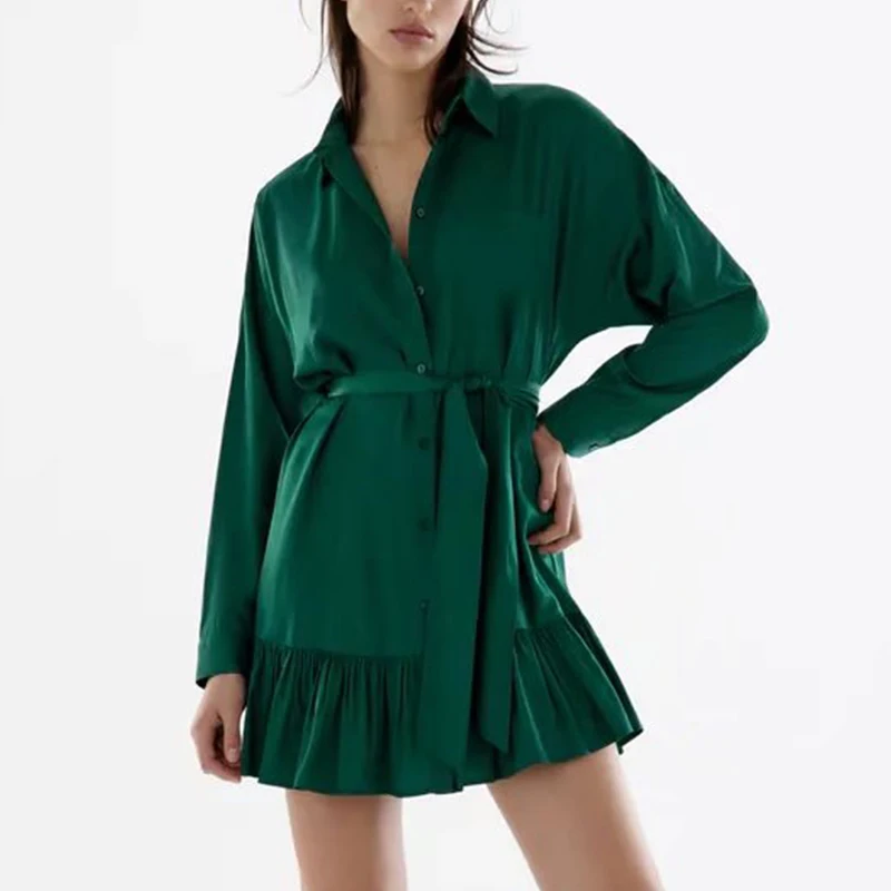 WXWT женское однотонное короткое платье-рубашка с отложным воротником и длинным рукавом, Женские французские мини-платья BB4411
WXWT женское однотонное короткое платье-рубашка с отложным воротником и длинным рукавом, Женские французские мини-платья BB4411