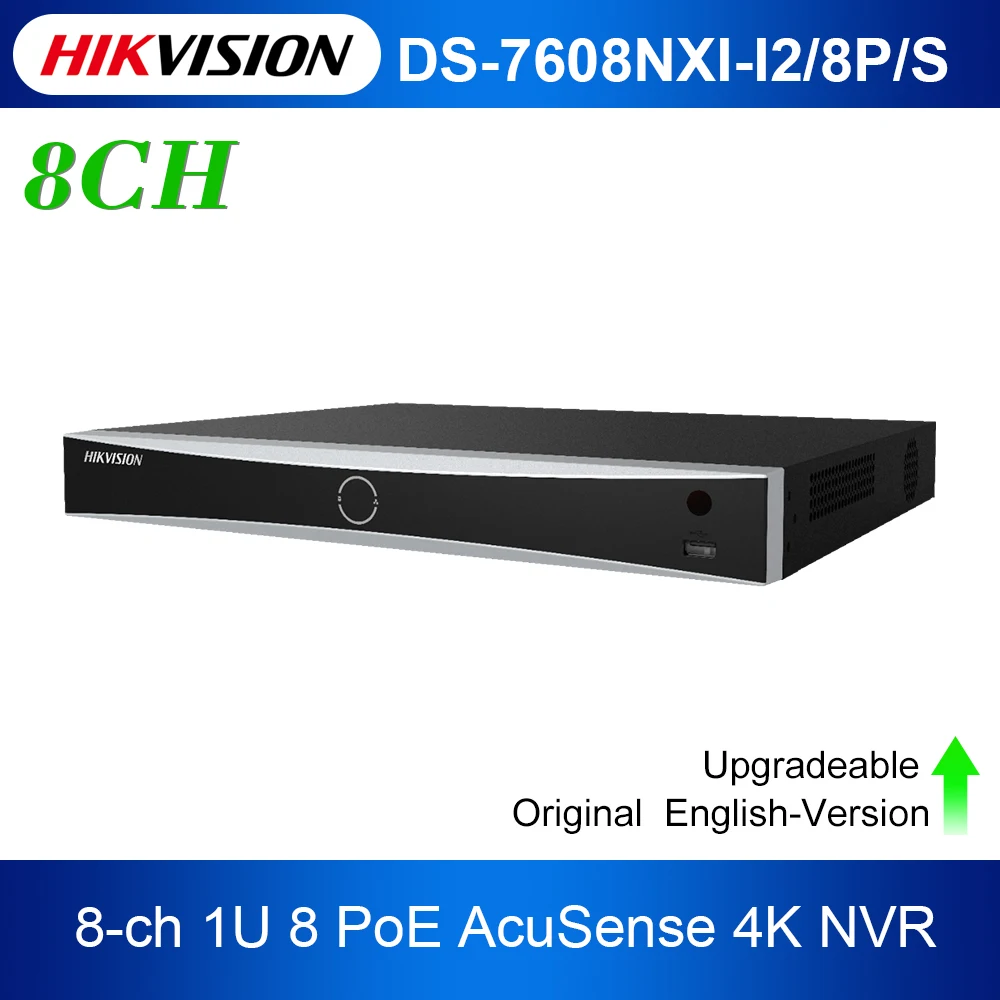 

NVR 8-ch Acusense 4K Hikvision 1U 8 POE Surveillance Network Video Recorder 4-ch Facial Recognition DS-7608NXI-I2/8P/S