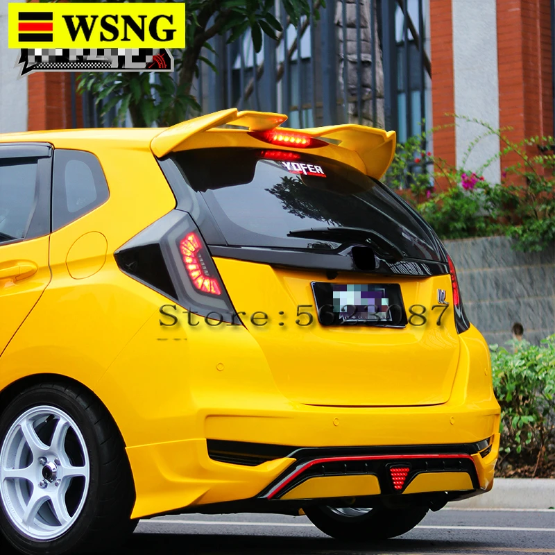 Спойлер для хэтчбека Honda Jazz Fit JDM gk5 стиль ABS Материал заднее крыло автомобиля
