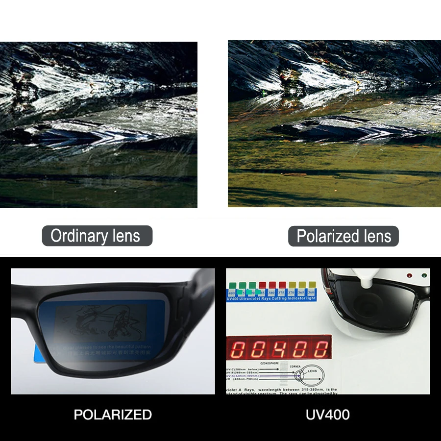 Polarized Fishing Cycling Sunglasses Black Frame Sport Sun Glasses Eyewears