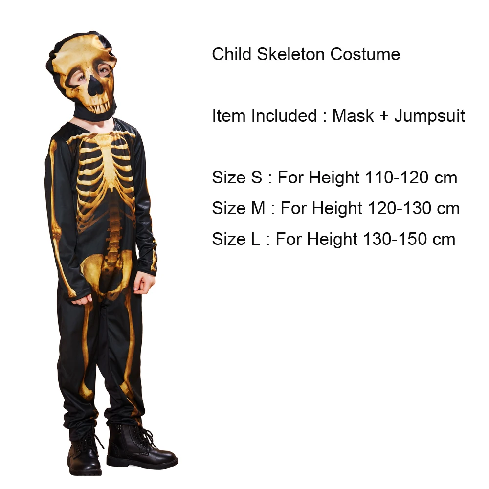 Snailify Halloween Cosplay For Kids Child Bone Skeleton Costume holloween costumes for boy disfraz 2019 jumpsuit mask suit
Snailify Halloween Cosplay For Kids Child Bone Skeleton Costume holloween costumes for boy disfraz 2019 jumpsuit mask suit