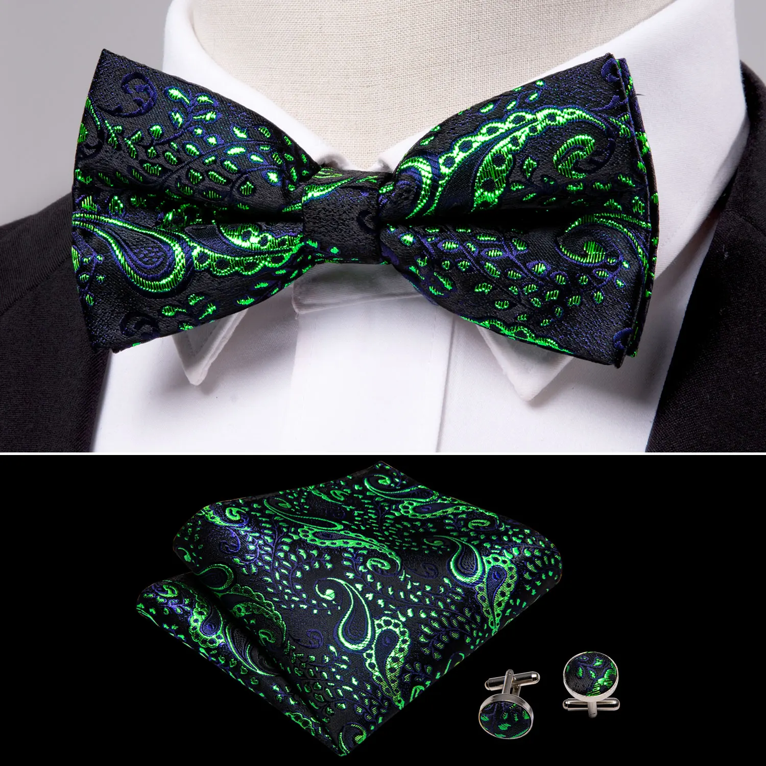 Зеленый галстук-бабочка Рождественский узел бабочки роскошный женский с