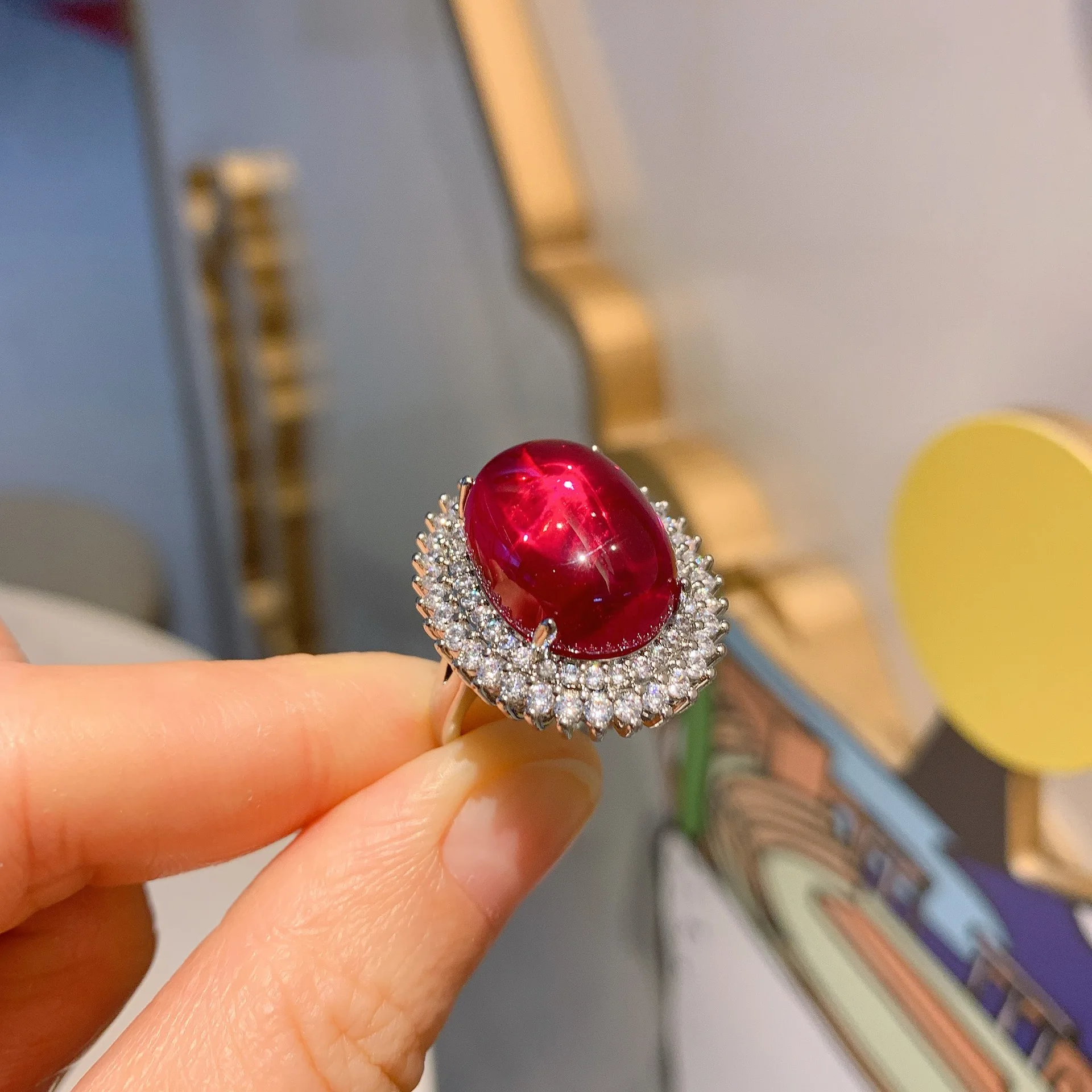 New Fashion Temperament 925 Silver Ice Seed Fluorescent Pigeon Blood Ruby Plain Ring Main Stone For Women Fine Jewelry Wholesale
New Fashion Temperament 925 Silver Ice Seed Fluorescent Pigeon Blood Ruby Plain Ring Main Stone For Women Fine Jewelry Wholesale