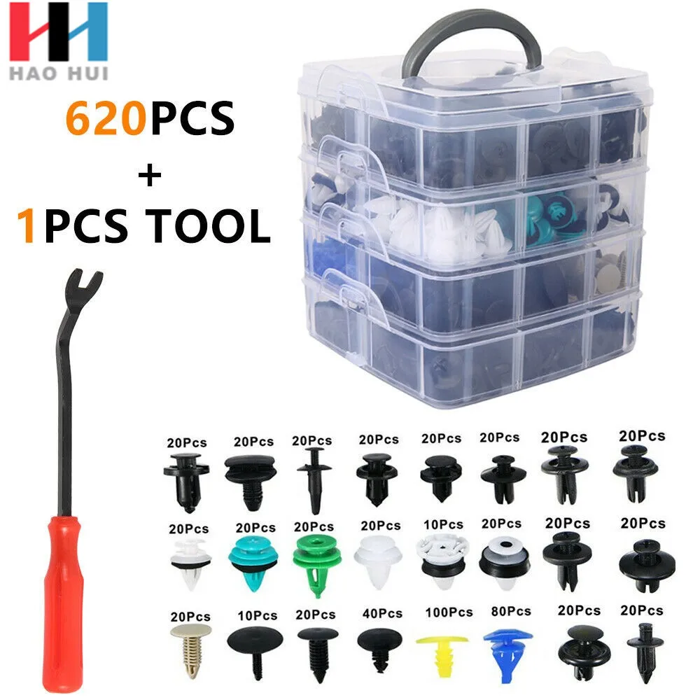 620pcs Mixed Auto Fastener Clip Car Body Push Retainer Pin Rivet Bumper Door Trim Panel Retainer Fastener Kit Car Accessories
620pcs Mixed Auto Fastener Clip Car Body Push Retainer Pin Rivet Bumper Door Trim Panel Retainer Fastener Kit Car Accessories