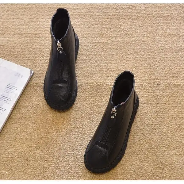 Shoes Woman Winter Flat Heel Short Boots Single Boots Flat Women's Martin Boots Zipper Snow Boots Short and Ankle-Style Luxury
Shoes Woman Winter Flat Heel Short Boots Single Boots Flat Women's Martin Boots Zipper Snow Boots Short and Ankle-Style Luxury