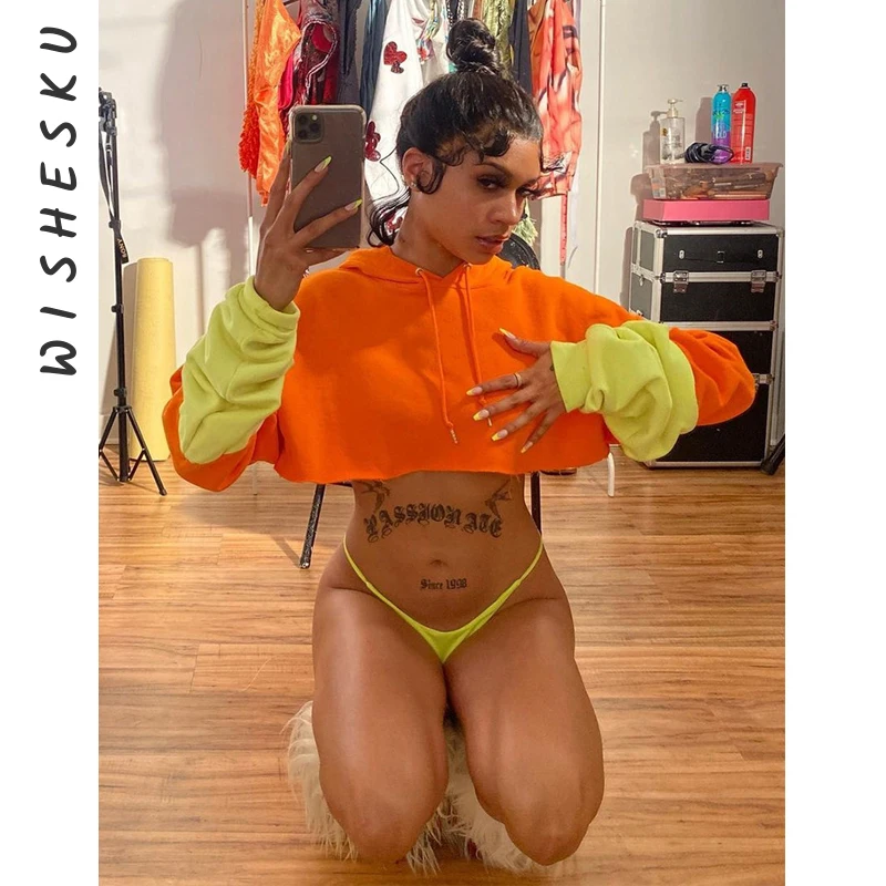 Women Contrast Color Hoodies Crop Tops Sexy Long Sleeve Pullover Coat 2021 Autumn Korean Style Harajuku Y2K Clothes
Women Contrast Color Hoodies Crop Tops Sexy Long Sleeve Pullover Coat 2021 Autumn Korean Style Harajuku Y2K Clothes
