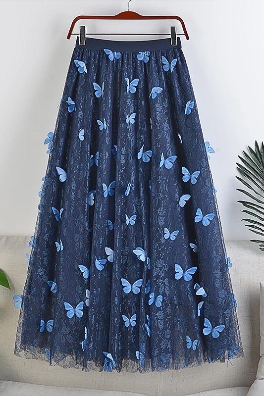 new high waist is thin big swing elastic waist double-layer mesh jacquard butterfly mid-length skirt autumn winter women 297
new high waist is thin big swing elastic waist double-layer mesh jacquard butterfly mid-length skirt autumn winter women 297