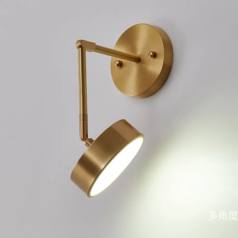 Nordic Golden Copper LED Small Wall Lamp Rotatable Light Head Bedside Corridor Entrance Bathroom Mirror Front Home Luminaire
Nordic Golden Copper LED Small Wall Lamp Rotatable Light Head Bedside Corridor Entrance Bathroom Mirror Front Home Luminaire