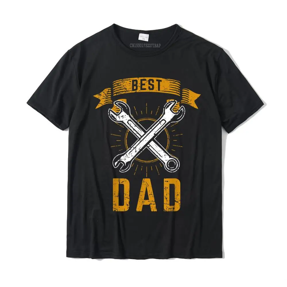 

Best Dad Mechanic Ever Wrench Shirt Gift Fathers Day Outfit T-Shirt Normal Printed On Tops Shirt Funny Cotton Male Tshirts