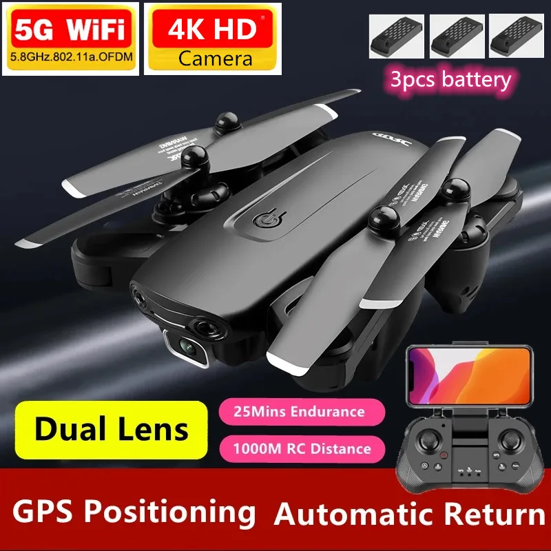 New 5G GPS Drone With 4K HD Camera WiFi FPV RC Foldable Drone 1KM Gesture Photo Smart Follow RC Quadcopter With Carry Bag Gifts
New 5G GPS Drone With 4K HD Camera WiFi FPV RC Foldable Drone 1KM Gesture Photo Smart Follow RC Quadcopter With Carry Bag Gifts