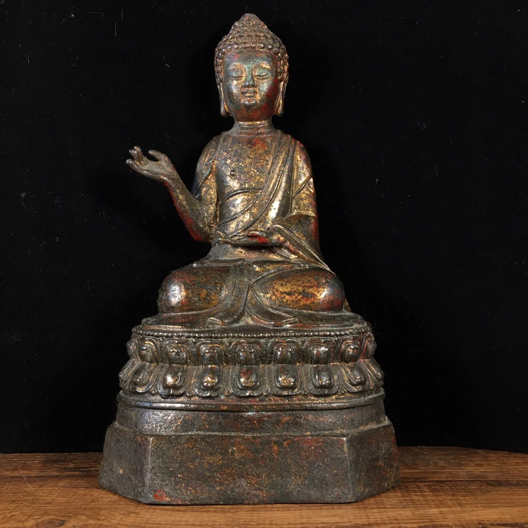 Chinese temple collection Old Bronze Lacquer Cinnabar Northern Wei Buddha Shakyamuni Buddha Sitting Buddha Ornaments Town House
Chinese temple collection Old Bronze Lacquer Cinnabar Northern Wei Buddha Shakyamuni Buddha Sitting Buddha Ornaments Town House