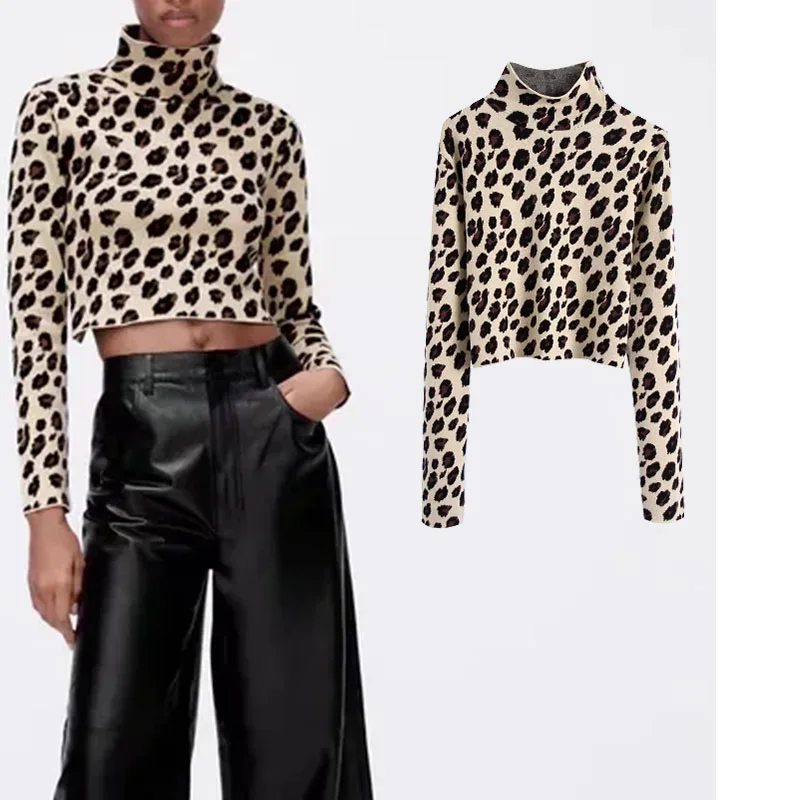 Xypskh Za Women Fashion Animal pattern Jacquard Knit Sweater Vintage High Neck Long Sleeve Backless Female Pullovers Chic Tops
Xypskh Za Women Fashion Animal pattern Jacquard Knit Sweater Vintage High Neck Long Sleeve Backless Female Pullovers Chic Tops