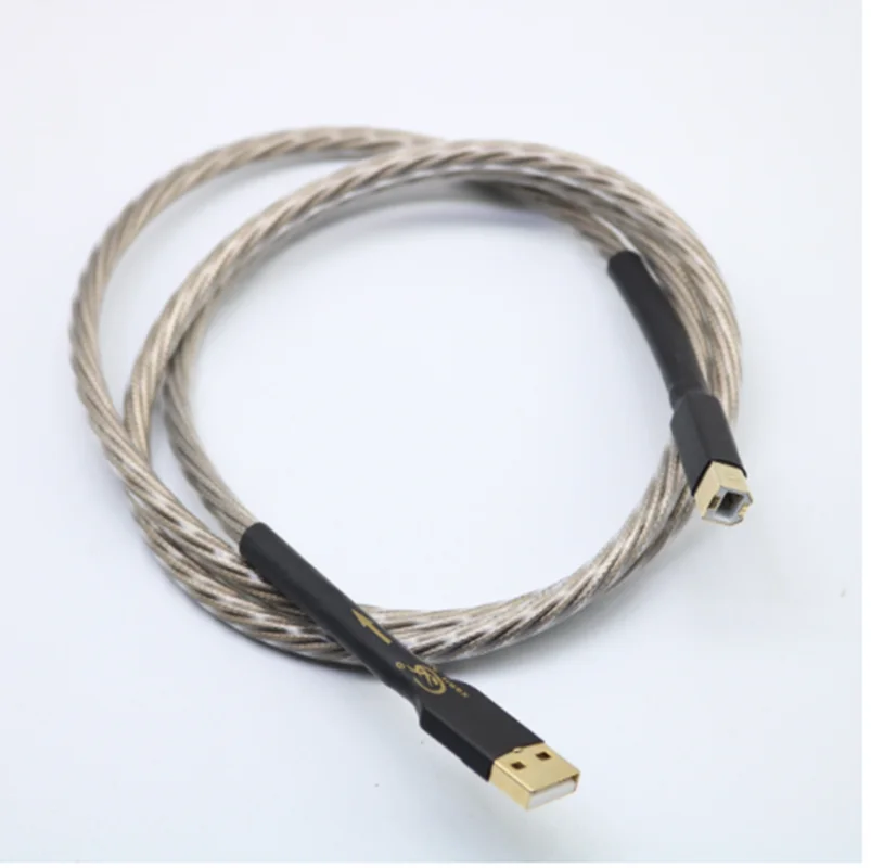 

Hi-Fi высококлассные USB-кабели типа Φ, аудио «сделай сам», медный, серебристый провод OFC из чистой меди, кабель USB A-USB B, аудиокабель, провод