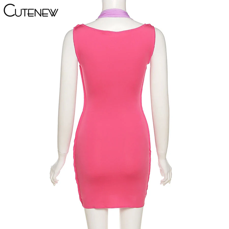 Cutenew Fashion Color Matching Halter Sleeveless Bodycon Dress Women Summer Casual Party Skinny Stretchy Lady Dresses Streetwear
Cutenew Fashion Color Matching Halter Sleeveless Bodycon Dress Women Summer Casual Party Skinny Stretchy Lady Dresses Streetwear