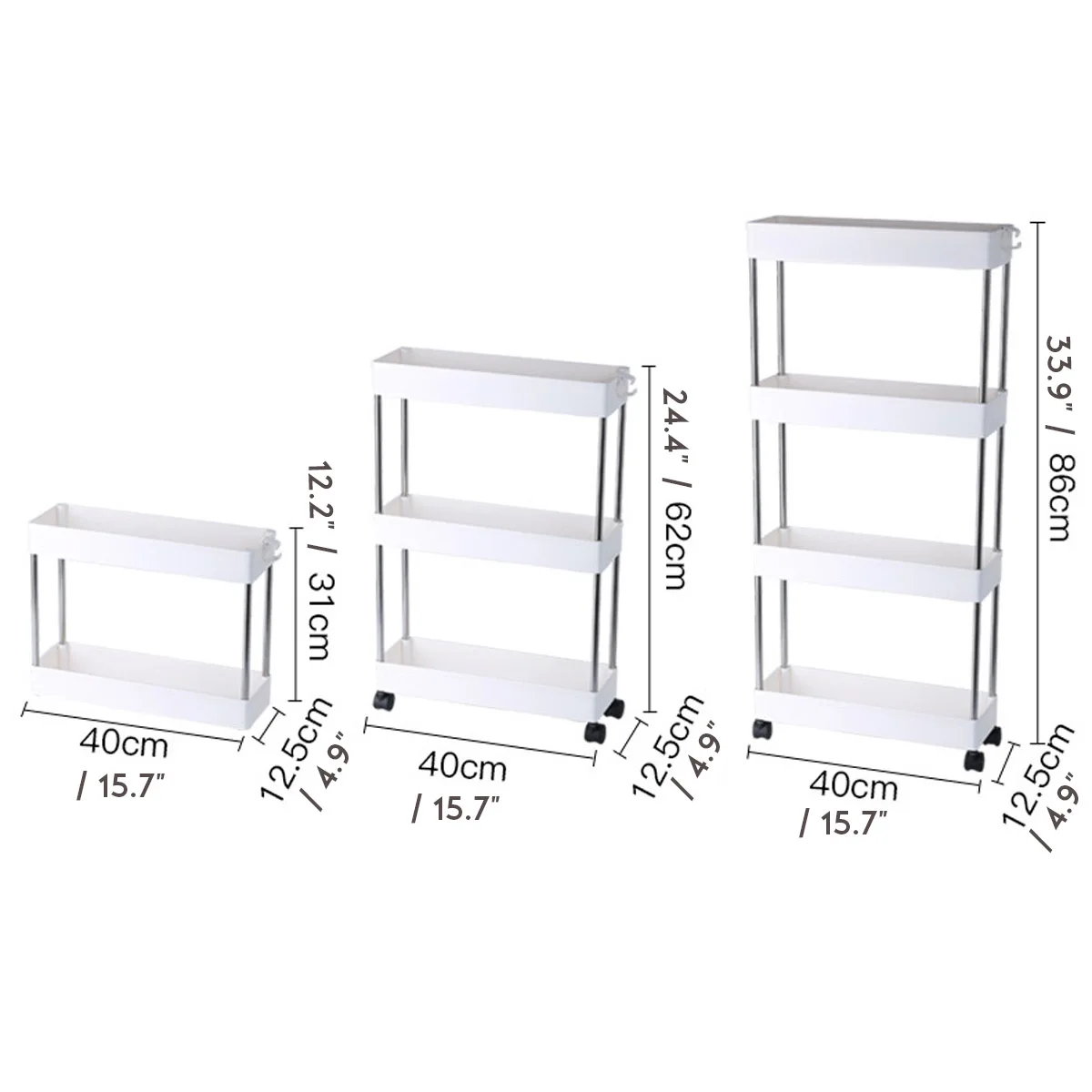 3/4 Layer Storage Rack Movable with Wheels Assemble Plastic Bathroom Kitchen Shelf Space Saving Organizer Storage Cart
3/4 Layer Storage Rack Movable with Wheels Assemble Plastic Bathroom Kitchen Shelf Space Saving Organizer Storage Cart