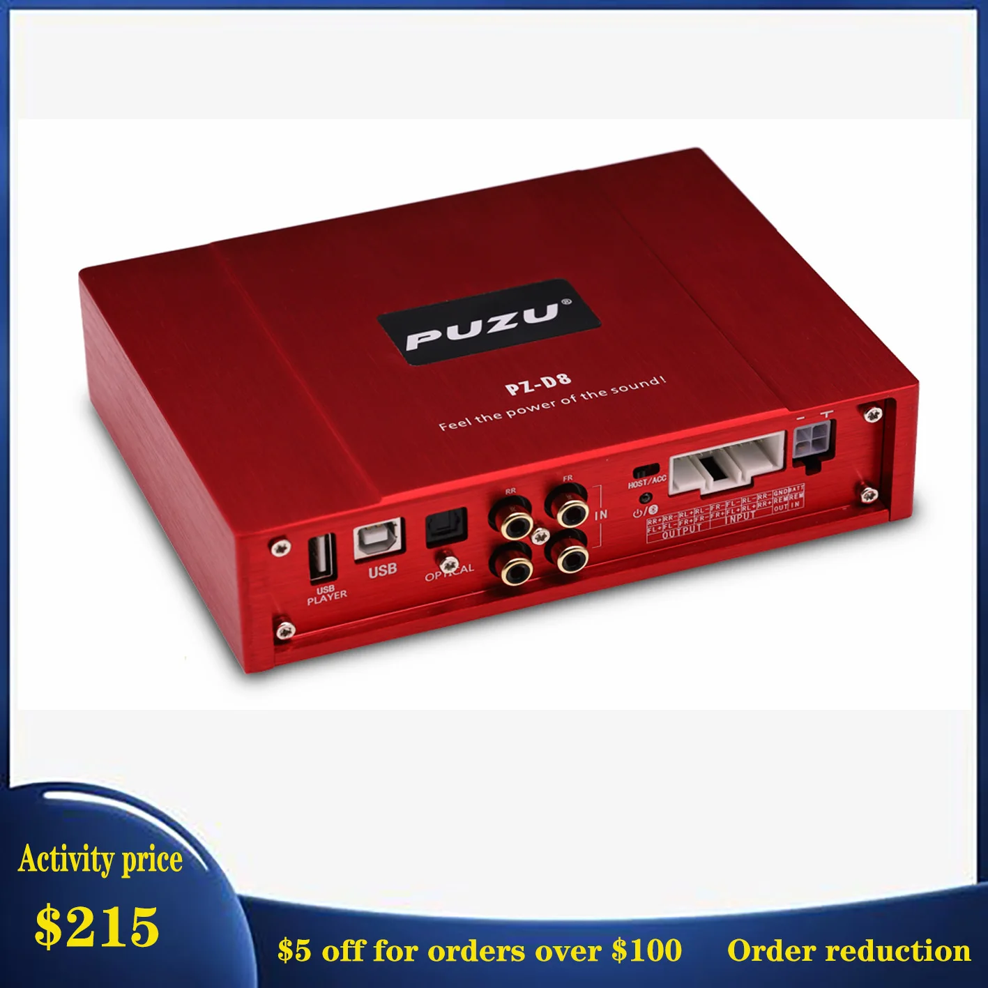 PUZU PZ-D8 D Class 8 Channels Car Audio DSP Amplifier Processor With 4X220W Power Output Digital Signal Processor Audio System
PUZU PZ-D8 D Class 8 Channels Car Audio DSP Amplifier Processor With 4X220W Power Output Digital Signal Processor Audio System
