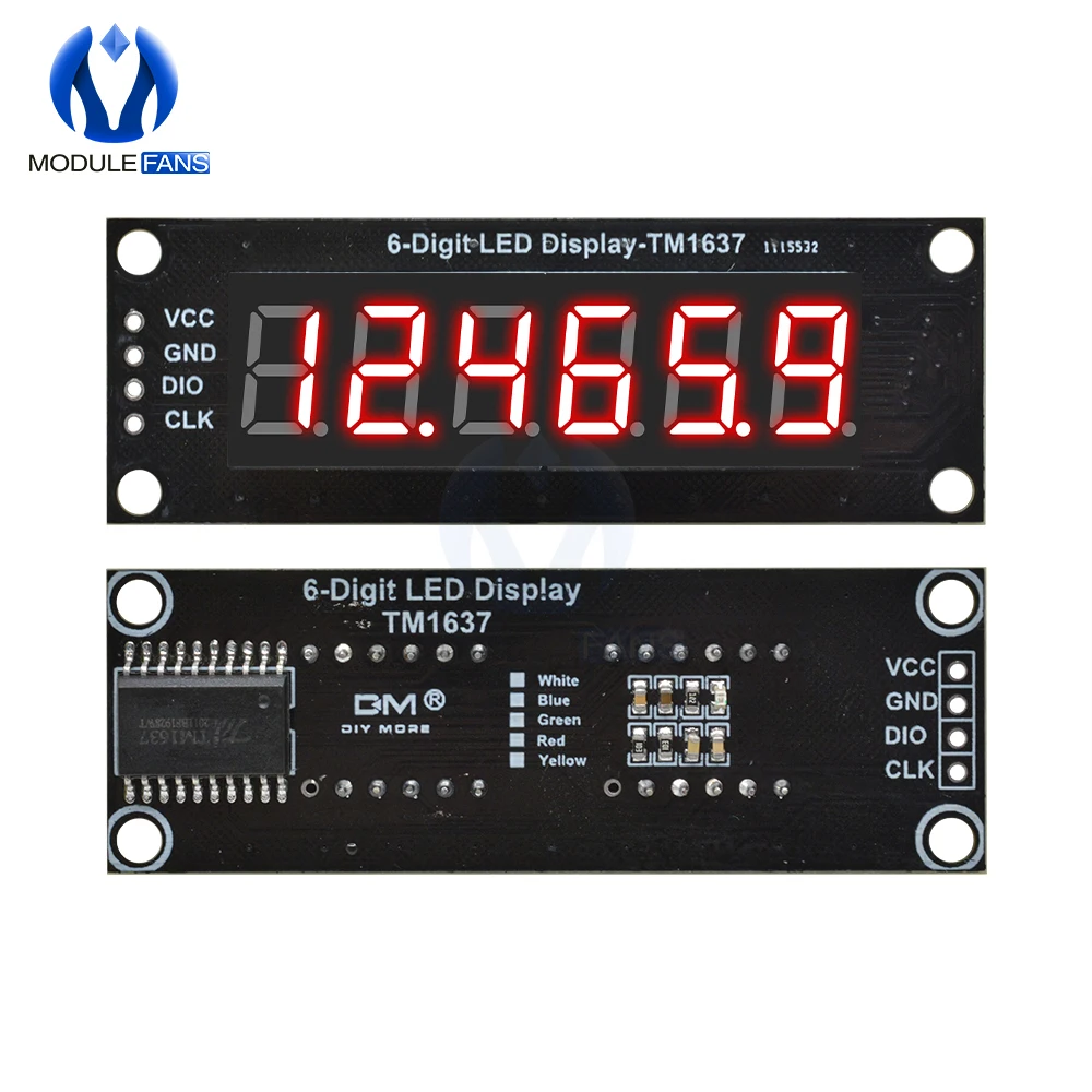 0 36 &quot6 значный 7 сегментный TM1637 светодиодный Дисплей модуль дюймов индикатор для