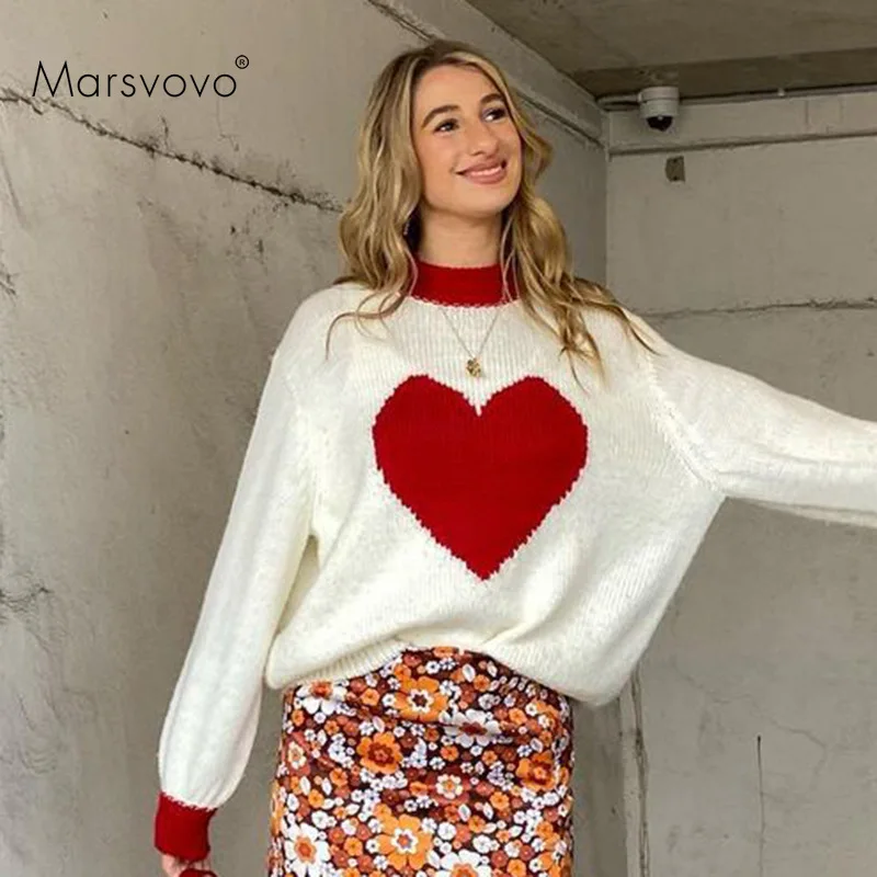 Print Heart Knit 2021 Women's Sweaters Pullover Loose Sweater for Female Casual O-neck Cardigans for Lady Autumn Long Sleeve Top
Print Heart Knit 2021 Women's Sweaters Pullover Loose Sweater for Female Casual O-neck Cardigans for Lady Autumn Long Sleeve Top