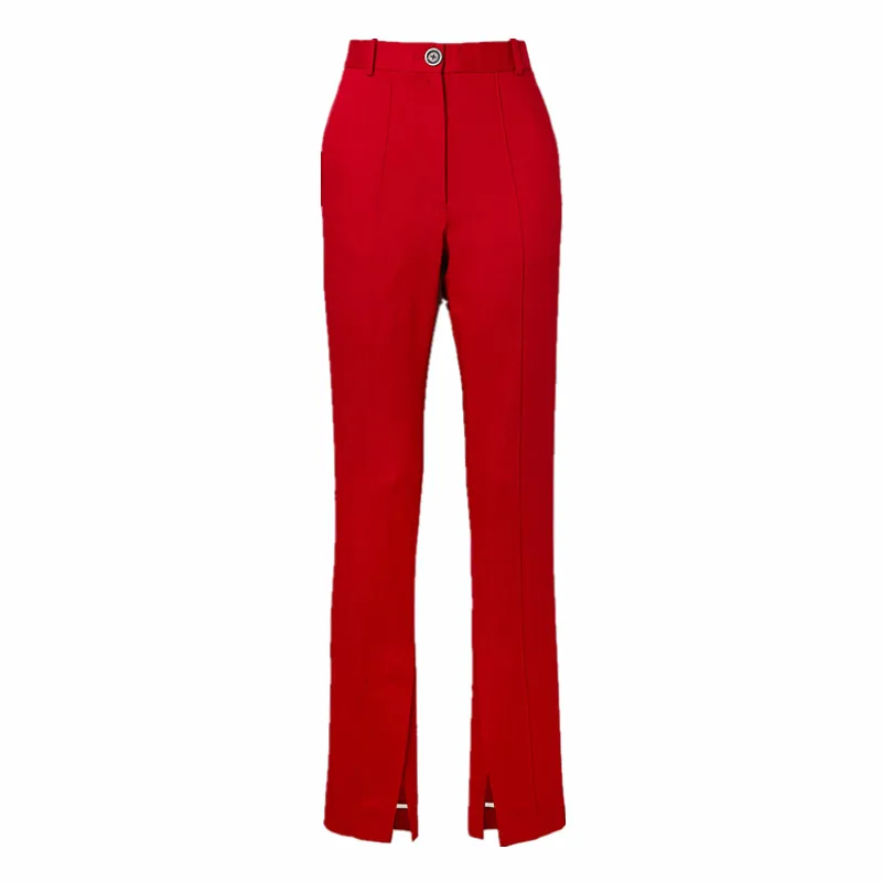 women's high waist Floor length trousers European high-quality was thin slim pants split hollow cut design straight pants F1359
women's high waist Floor length trousers European high-quality was thin slim pants split hollow cut design straight pants F1359