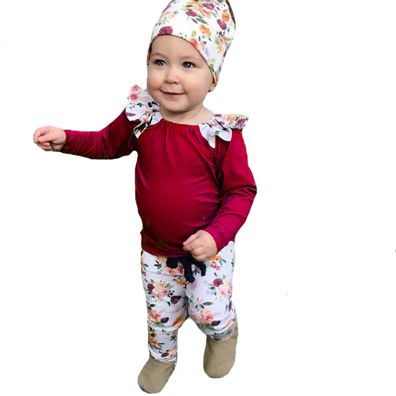 Baby Girl Clothes Set 3pcs Fashion Floral Outfits Cute Headband+Fly-sleeve T Shirt+Flower Pants Infant Girls Clothing Sets
Baby Girl Clothes Set 3pcs Fashion Floral Outfits Cute Headband+Fly-sleeve T Shirt+Flower Pants Infant Girls Clothing Sets